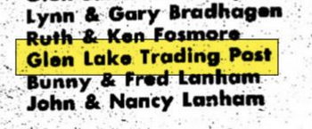 Glen Lake Trading Post - Feb 22 1975 Article (newer photo)